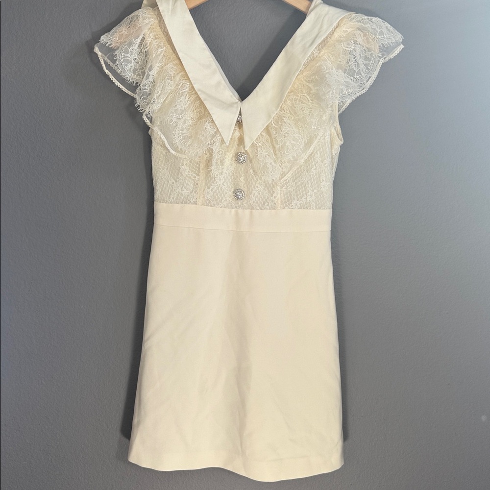 Five Plus Elegant Cream Lace Dress Size Small